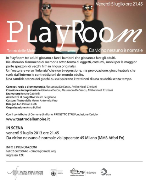 TEATRO DELLE MOIRE – Play Room. Da vicino nessuno è normale